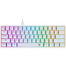 Клавиатура проводная Defender Amox GK-585 USB, проводная, белый/бирюзовый 45585